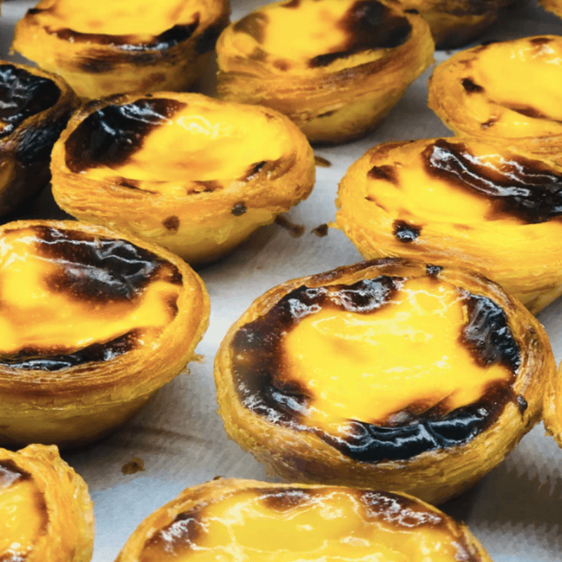 Several Pasteis de Nata for sale in Portugal